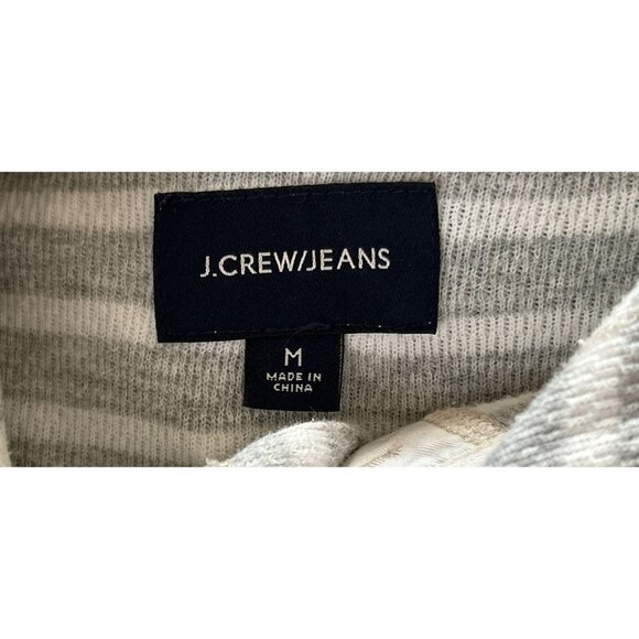 J.CREW Sweatshirt Hoody Sweater Pullover Cotton Kangaroo Pocket Gray White Size - Picture 3 of 6
